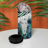 Aotearoa Korowai Motif 4 in 1 Can Cooler Tumbler Maori Tane Poutama