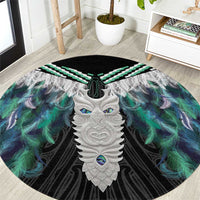 Aotearoa Korowai Motif Round Carpet Maori Tane Poutama