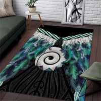 Aotearoa Korowai Motif Area Rug Maori Koru Poutama