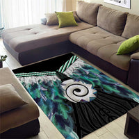 Aotearoa Korowai Motif Area Rug Maori Koru Poutama