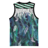 Aotearoa Korowai Motif Basketball Jersey Maori Koru Poutama - Polynesian Pride