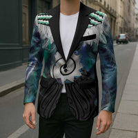 Aotearoa Korowai Motif Blazer Maori Koru Poutama - Polynesian Pride