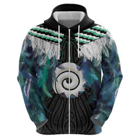 Aotearoa Korowai Motif Hoodie Maori Koru Poutama