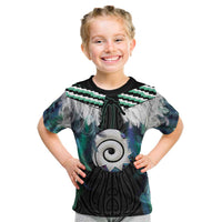 Aotearoa Korowai Motif Kid T Shirt Maori Koru Poutama