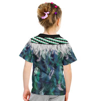 Aotearoa Korowai Motif Kid T Shirt Maori Koru Poutama