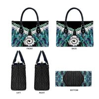 Aotearoa Korowai Motif Leather Bag Maori Koru Poutama - Polynesian Pride