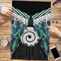 Aotearoa Korowai Motif Puzzle Maori Koru Poutama LT14 Turquoise - Polynesian Pride