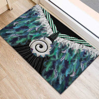 Aotearoa Korowai Motif Rubber Doormat Maori Koru Poutama