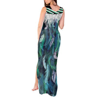 Aotearoa Korowai Motif Tank Maxi Dress Maori Koru Poutama