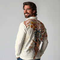 Heiva i Tahiti Long Sleeve Polo Shirt Ori Tahitian Dance Tiare Maori