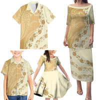 Heiva i Tahiti Family Matching Puletasi and Hawaiian Shirt Tahitian Tiare Maori Cowrie Lei Brown LT14 - Polynesian Pride