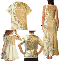 Heiva i Tahiti Family Matching Tank Maxi Dress and Hawaiian Shirt Tahitian Tiare Maori Cowrie Lei Brown LT14 - Polynesian Pride