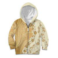 Heiva i Tahiti Kid Hoodie Tahitian Tiare Maori Cowrie Lei Brown