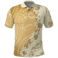 Heiva i Tahiti Polo Shirt Tahitian Tiare Maori Cowrie Lei Brown