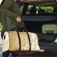 Heiva i Tahiti Travel Bag Tahitian Tiare Maori Cowrie Lei Brown