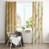 Heiva i Tahiti Window Curtain Tahitian Tiare Maori Cowrie Lei Brown