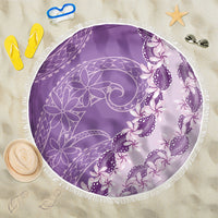 Heiva i Tahiti Beach Blanket Tahitian Tiare Maori Cowrie Lei Purple