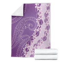 Heiva i Tahiti Blanket Tahitian Tiare Maori Cowrie Lei Purple
