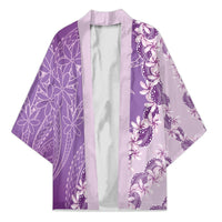 Heiva i Tahiti Kimono Tahitian Tiare Maori Cowrie Lei Purple