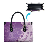 Heiva i Tahiti Leather Bag Tahitian Tiare Maori Cowrie Lei Purple
