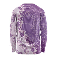 Heiva i Tahiti Long Sleeve Shirt Tahitian Tiare Maori Cowrie Lei Purple