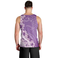 Heiva i Tahiti Men Tank Top Tahitian Tiare Maori Cowrie Lei Purple
