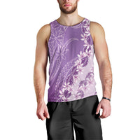 Heiva i Tahiti Men Tank Top Tahitian Tiare Maori Cowrie Lei Purple