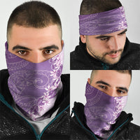 Heiva i Tahiti Neck Gaiter Tahitian Tiare Maori Cowrie Lei Purple