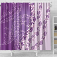Heiva i Tahiti Shower Curtain Tahitian Tiare Maori Cowrie Lei Purple
