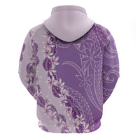 Heiva i Tahiti Zip Hoodie Tahitian Tiare Maori Cowrie Lei Purple LT14 - Polynesian Pride