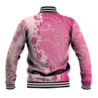 Heiva i Tahiti Baseball Jacket Tahitian Tiare Maori Cowrie Lei Pink LT14 - Polynesian Pride