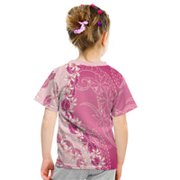 Heiva i Tahiti Kid T Shirt Tahitian Tiare Maori Cowrie Lei Pink