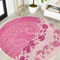 Heiva i Tahiti Round Carpet Tahitian Tiare Maori Cowrie Lei Pink