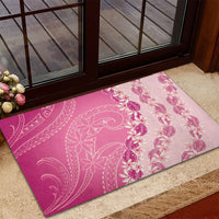 Heiva i Tahiti Rubber Doormat Tahitian Tiare Maori Cowrie Lei Pink