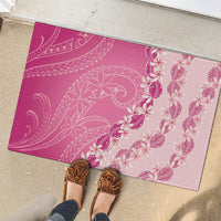 Heiva i Tahiti Rubber Doormat Tahitian Tiare Maori Cowrie Lei Pink