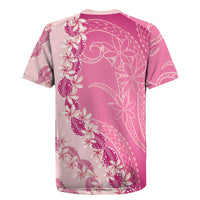 Heiva i Tahiti Rugby Jersey Tahitian Tiare Maori Cowrie Lei Pink