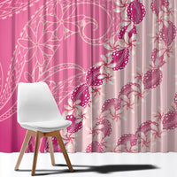 Heiva i Tahiti Window Curtain Tahitian Tiare Maori Cowrie Lei Pink