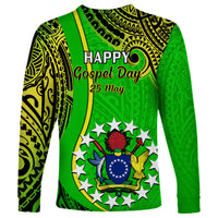 25 May Palmerston Island Gospel Day Long Sleeve Shirt Cook Islands Tribal Pattern LT14 - Polynesian Pride