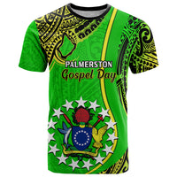 Custom 25 May Palmerston Island Gospel Day T Shirt Cook Islands Tribal Pattern LT14 Green - Polynesian Pride