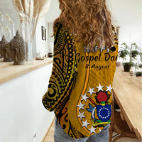 8 August Manihiki Island Gospel Day Women Casual Shirt Cook Islands Tribal Pattern LT14 - Polynesian Pride