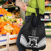 New Zealand Silver Fern Rugby Grocery Bag Haka Dance With Aotearoa Maori Pattern