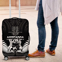New Zealand Silver Fern Rugby Luggage Cover Haka Dance With Aotearoa Maori Pattern LT14 Black - Polynesian Pride