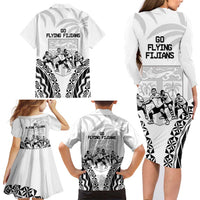 Fiji Tapa Rugby Family Matching Long Sleeve Bodycon Dress and Hawaiian Shirt Cibi Dance With Fijian Pattern LT14 - Polynesian Pride