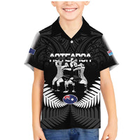 New Zealand And Fiji Tapa Rugby Family Matching Mermaid Dress and Hawaiian Shirt Haka Dance Mix Cibi Dance Together