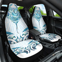 New Zealand Manta Ray Tattoo Car Seat Cover Aotearoa Maori Haehae Paua Shell - Polynesian Pride