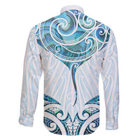 New Zealand Manta Ray Tattoo Family Matching Puletasi and Hawaiian Shirt Aotearoa Maori Haehae Paua Shell LT14 - Polynesian Pride