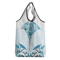 New Zealand Manta Ray Tattoo Grocery Bag Aotearoa Maori Haehae Paua Shell - Polynesian Pride