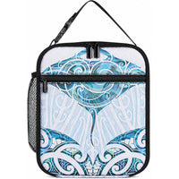 New Zealand Manta Ray Tattoo Lunch Bag Aotearoa Maori Haehae Paua Shell