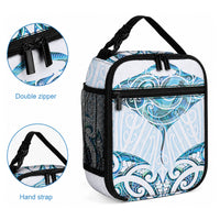 New Zealand Manta Ray Tattoo Lunch Bag Aotearoa Maori Haehae Paua Shell