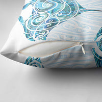 New Zealand Manta Ray Tattoo Pillow Cover Aotearoa Maori Haehae Paua Shell - Polynesian Pride